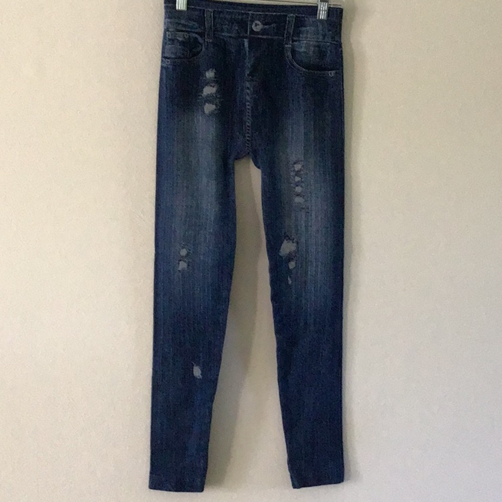 **3 for $12**ShoSho leggings, distressed jean look